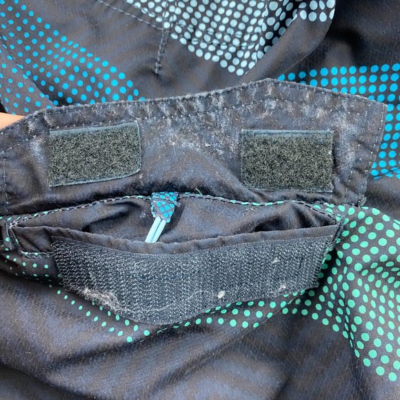 QUIKSILVER Swim Trunks Men 32 Black Blue Green Polka Dots Surf Board Shorts - Picture 6 of 11